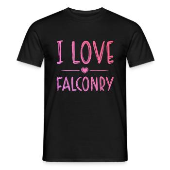 I love falconry - Men's T-Shirt - black - Front - AI Model Male 178 light (178cm)