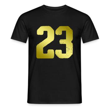 23 Maillot numéro - T-shirt homme - noir - Devant - AI Model Male 178 light (178cm)