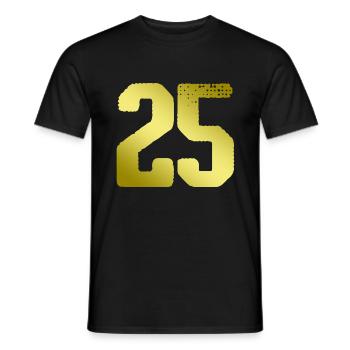 25 Zahl Trikot - Männer T-Shirt - Schwarz - Vorne - AI Model Male 178 light (178cm)