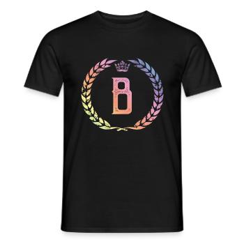 B Buchstabe Kranz - Männer T-Shirt - Schwarz - Vorne - AI Model Male 178 light (178cm)