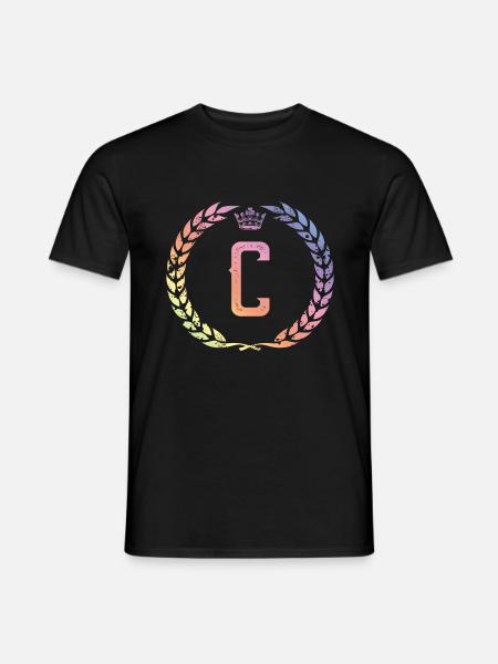 C Buchstabe Kranz - Männer T-Shirt - Schwarz