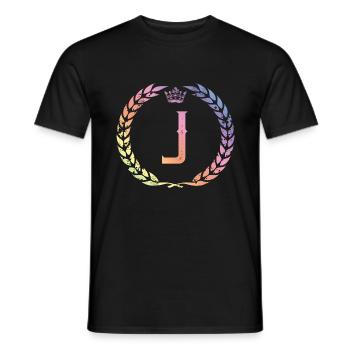 J Buchstabe Kranz - Männer T-Shirt - Schwarz - Vorne - AI Model Male 178 light (178cm)