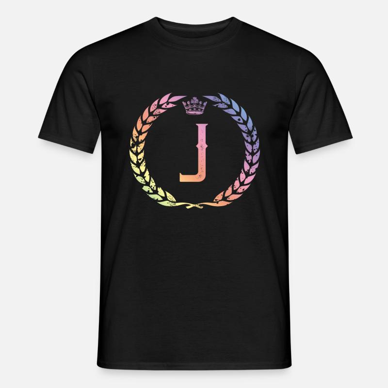 J Buchstabe Kranz - Männer T-Shirt - Schwarz