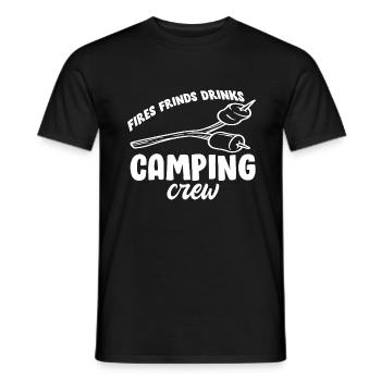 Camping campfire saying - Men's T-Shirt - black - Front - AI Model Male 178 light (178cm)