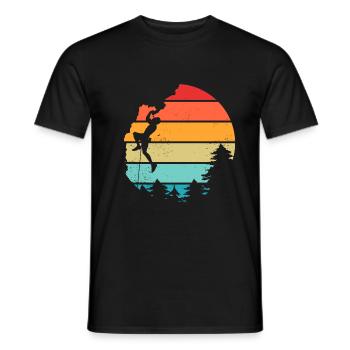 Vintage Bouldering Rock Climbing - Men's T-Shirt - black - Front - AI Model Male 178 light (178cm)