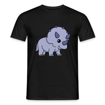 Dinosaur triceratops comic - Men's T-Shirt - black - Front - AI Model Male 178 light (178cm)