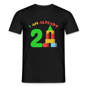 I am already 2 years old 2nd birthday - Men's T-Shirt - black - Front - AI Model Male 178 light (178cm)