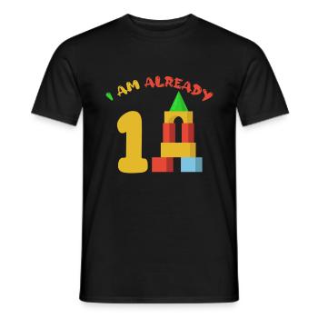 Ich bin bereits 1 Jahr alt 1. Geburtstag - Männer T-Shirt - Schwarz - Vorne - AI Model Male 178 light (178cm)