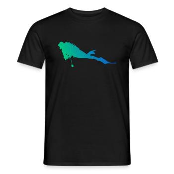 Women Diver Scuba Diver Diver Diver Free Dive - Men's T-Shirt - black - Front - AI Model Male 178 light (178cm)