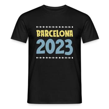 Barcelona 2023 - Männer T-Shirt - Schwarz - Vorne - AI Model Male 178 light (178cm)
