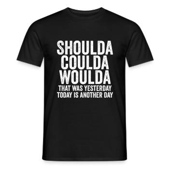 aurait dû pouvoir – Conception motivante - T-shirt homme - noir - Devant - AI Model Male 178 light (178cm)