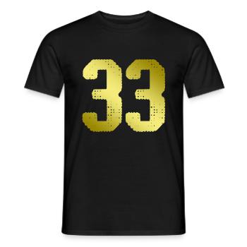 33 Maillot numéro - T-shirt homme - noir - Devant - AI Model Male 178 light (178cm)