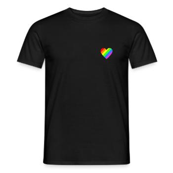 Rainbow Heart LGBT CSD - Men's T-Shirt - black - Front - AI Model Male 178 light (178cm)