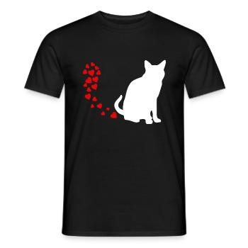 Chats Amour Chat locatif Idée cadeau - T-shirt homme - noir - Devant - AI Model Male 178 light (178cm)