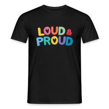 Laut und Stolz - Männer T-Shirt - Schwarz - Vorne - AI Model Male 178 light (178cm)