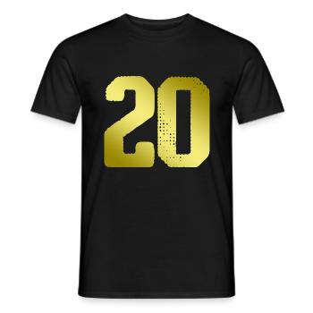 20 Zahl Trikot - Männer T-Shirt - Schwarz - Vorne - AI Model Male 178 light (178cm)