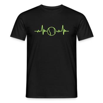 Tennis Heartbeat ECG - T-shirt homme - noir - Devant - AI Model Male 178 light (178cm)