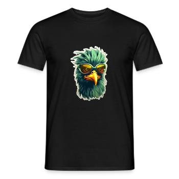 Verrücktes Huhn Mit Brille - Männer T-Shirt - Schwarz - Vorne - AI Model Male 178 light (178cm)