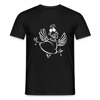Crazy Chicken, Chicken Fan, Funny Chicken Cartoon - Men's T-Shirt - black - Front - AI Model Male 178 light (178cm)