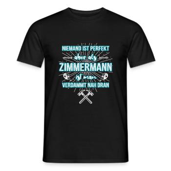 Zimmermann perfekt Zollstock - Männer T-Shirt - Schwarz - Vorne - AI Model Male 178 light (178cm)
