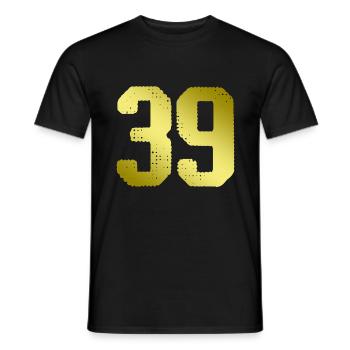 39 Number jersey - Men's T-Shirt - black - Front - AI Model Male 178 light (178cm)
