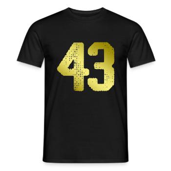 43 Maillot numéro - T-shirt homme - noir - Devant - AI Model Male 178 light (178cm)