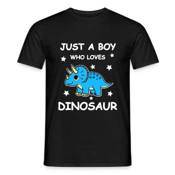 Boy Loves Dinosaur - Men's T-Shirt - black - Front - AI Model Male 178 light (178cm)