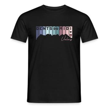 Dents du Midi Valais Valais I love Switzerland Flag - Men's T-Shirt - black - Front - AI Model Male 178 light (178cm)