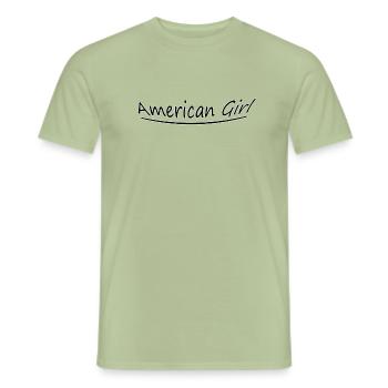 American girl - Männer T-Shirt - Sage - Vorne - AI Model Male 178 light (178cm)