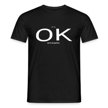 OK not to be perfect 2 - Men's T-Shirt - black - Front - AI Model Male 178 light (178cm)