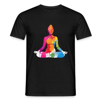 BOUDDHISME MÉDITATION MÉDITATION YOGA - T-shirt homme - noir - Devant - AI Model Male 178 light (178cm)