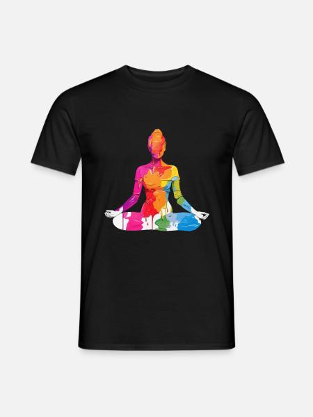 BOUDDHISME MÉDITATION MÉDITATION YOGA - T-shirt homme - noir