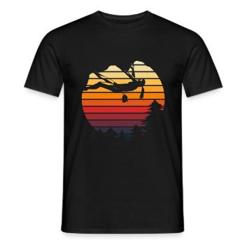 Vintage Mountain Sports Retro Rock Climbing - Men's T-Shirt - black - Front - AI Model Male 178 light (178cm)