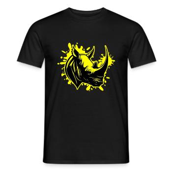 Rhinoceros Animal Head - Men's T-Shirt - black - Front - AI Model Male 178 light (178cm)