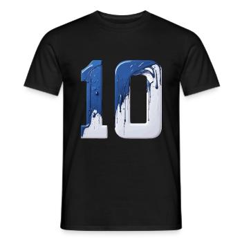 NO. 10 NUMBER 10 BLUE WHITE 10TH BIRTHDAY - Men's T-Shirt - black - Front - AI Model Male 178 light (178cm)
