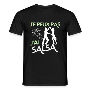 Danse Salsa - T-shirt homme - noir - Devant - AI Model Male 178 light (178cm)