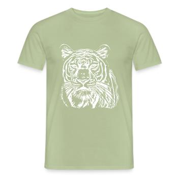 Tiger - T-shirt homme - vert sauge - Devant - AI Model Male 178 light (178cm)