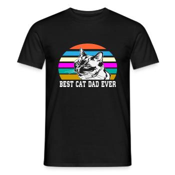 Vater der Katze - Männer T-Shirt - Schwarz - Vorne - AI Model Male 178 light (178cm)