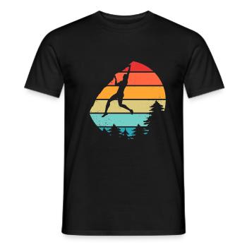 Vintage Bouldering Rock Climbing - Men's T-Shirt - black - Front - AI Model Male 178 light (178cm)