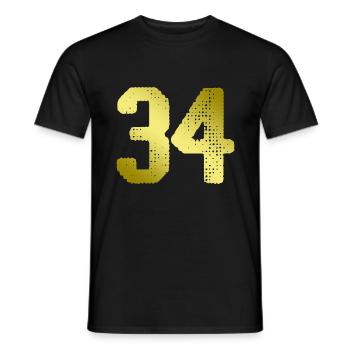 Maillot 34 Numéro - T-shirt homme - noir - Devant - AI Model Male 178 light (178cm)