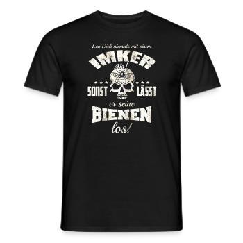 Leg Dich niemals mit einem Imker an.PNG - Männer T-Shirt - Schwarz - Vorne - AI Model Male 178 light (178cm)