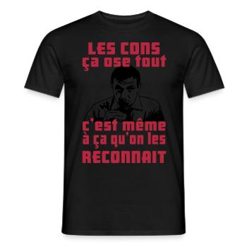 les cons ça ose tout - T-shirt homme - noir - Devant - AI Model Male 178 light (178cm)