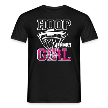 Hoop Like A Girl For A Basketball Player - Men's T-Shirt - black - Front - AI Model Male 178 light (178cm)