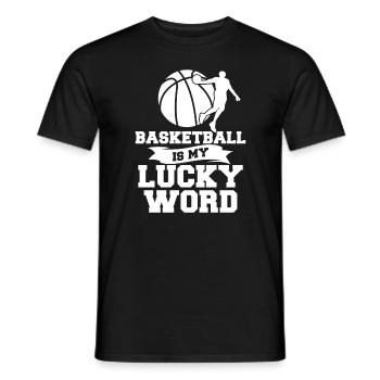 Basketball Is My Lucky Word For A Basketball - Men's T-Shirt - black - Front - AI Model Male 178 light (178cm)