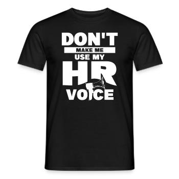 Ne me faites pas utiliser ma voix RH Ressources humaines - T-shirt homme - noir - Devant - AI Model Male 178 light (178cm)