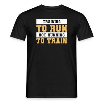 S’entraîner pour courir ne pas courir pour s’entraîner au marathon - T-shirt homme - noir - Devant - AI Model Male 178 light (178cm)