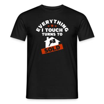 Je vends des biens immobiliers et oui, je suis bon à it Broker - T-shirt homme - noir - Devant - AI Model Male 178 light (178cm)