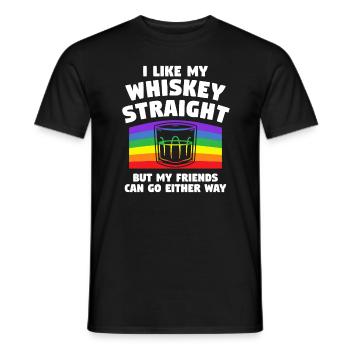 J’aime mon whisky droit mais mes amis peuvent y aller - T-shirt homme - noir - Devant - AI Model Male 178 light (178cm)