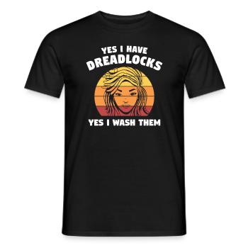 Retro Yes I Have Dreadlocks Yes I Wash Them Afro - Männer T-Shirt - Schwarz - Vorne - AI Model Male 178 light (178cm)