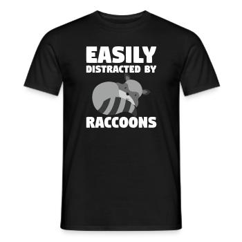Easily Distracted By Raccoons Raccoon Lover - Männer T-Shirt - Schwarz - Vorne - AI Model Male 178 light (178cm)